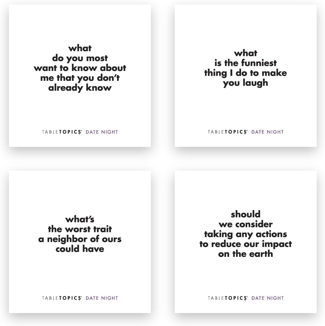TableTopics Date Night Conversation Starter Cards - Valentine's Day Gift with 135 Questions for Romantic Evenings, Reconnecting with Your Partner, for Adult Couples