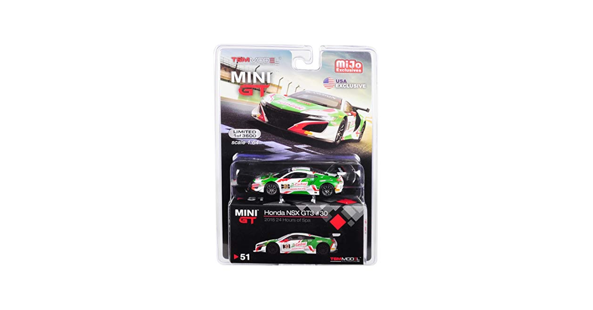 ミニカー MINI GT Honda NSX GT3 #30 1/64 1/64スケール MINI GT「ホンダ NSX GT3」 #30 2018 24 Hours of
