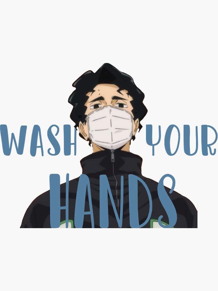 sakusa wash Your Hands - Sticker Graphic - Auto, Wall, Laptop, Cell, Truck Sticker for Windows, Cars, Trucks