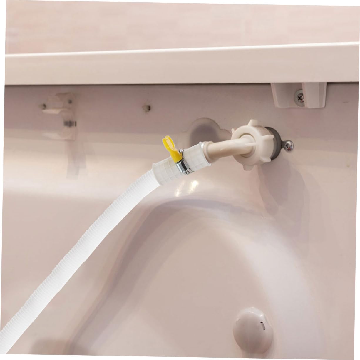 Hemobllo Tubo Estensibile per Scarico Condensa Condizionatore Bianco con Fascette in Acciaio Inox, Facile Installazione e Resistente per Unità Esterne di Climatizzatori