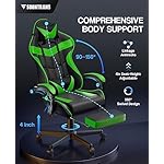 Soontrans Green Gaming Chair with Footrest,Racing Gaming Chair,Computer Gamer Chair,Ergonomic Game Chair with Adjustable Headrest and Lumbar Support(Jungle Green) - Image 5