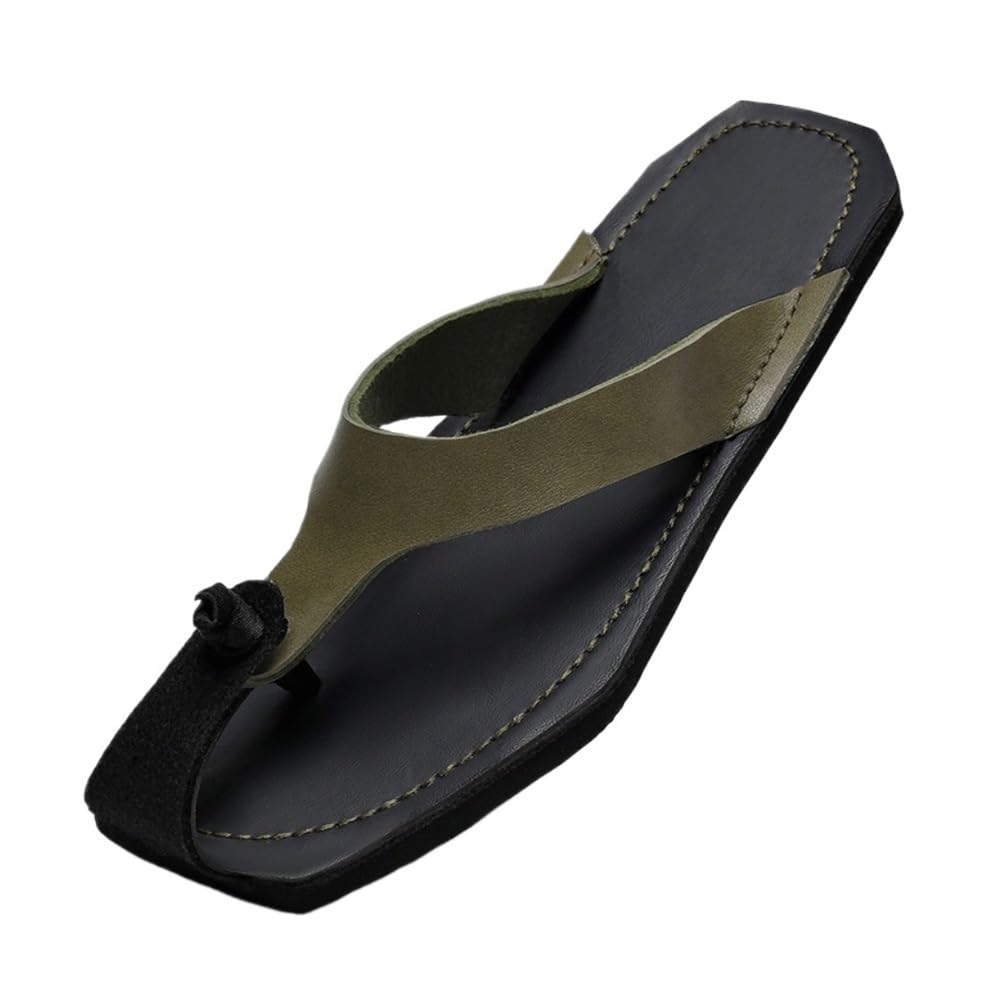 Sandały, Men's Large Size Flip Flops - Summer Beach Sandals, Comfortable Outdoor Slippers Kapcie(Green,47 EU)