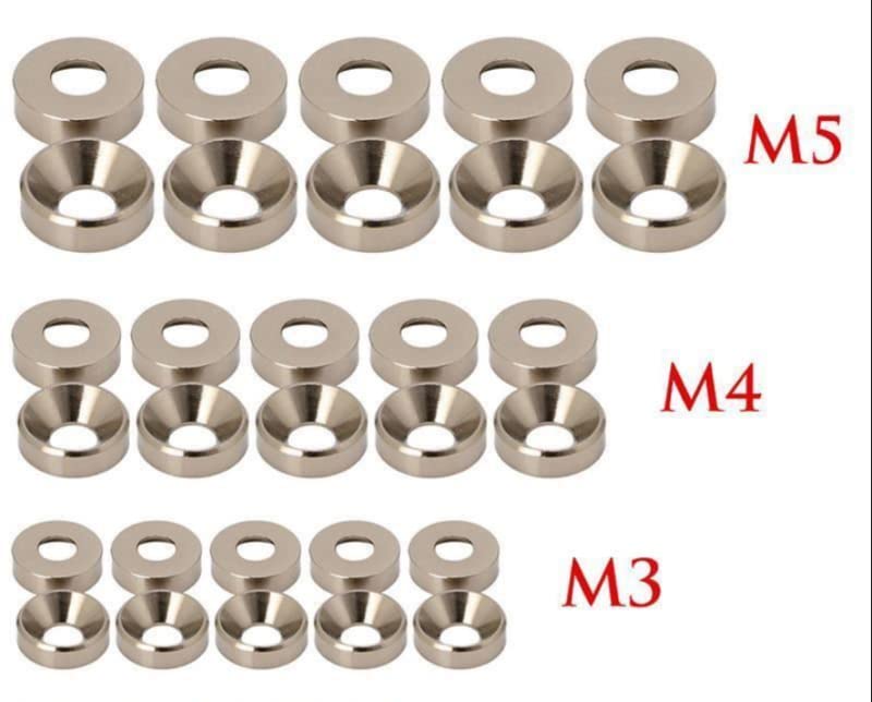 Guarnizioni Colorate Per Bulloni Guarnizione Testa Cono In Alluminio Anodizzato - Per Viti M2-M8, Lavatrice, Colori Assortiti Rondella Conica Per Bulloni M2-M8 - Foto 6