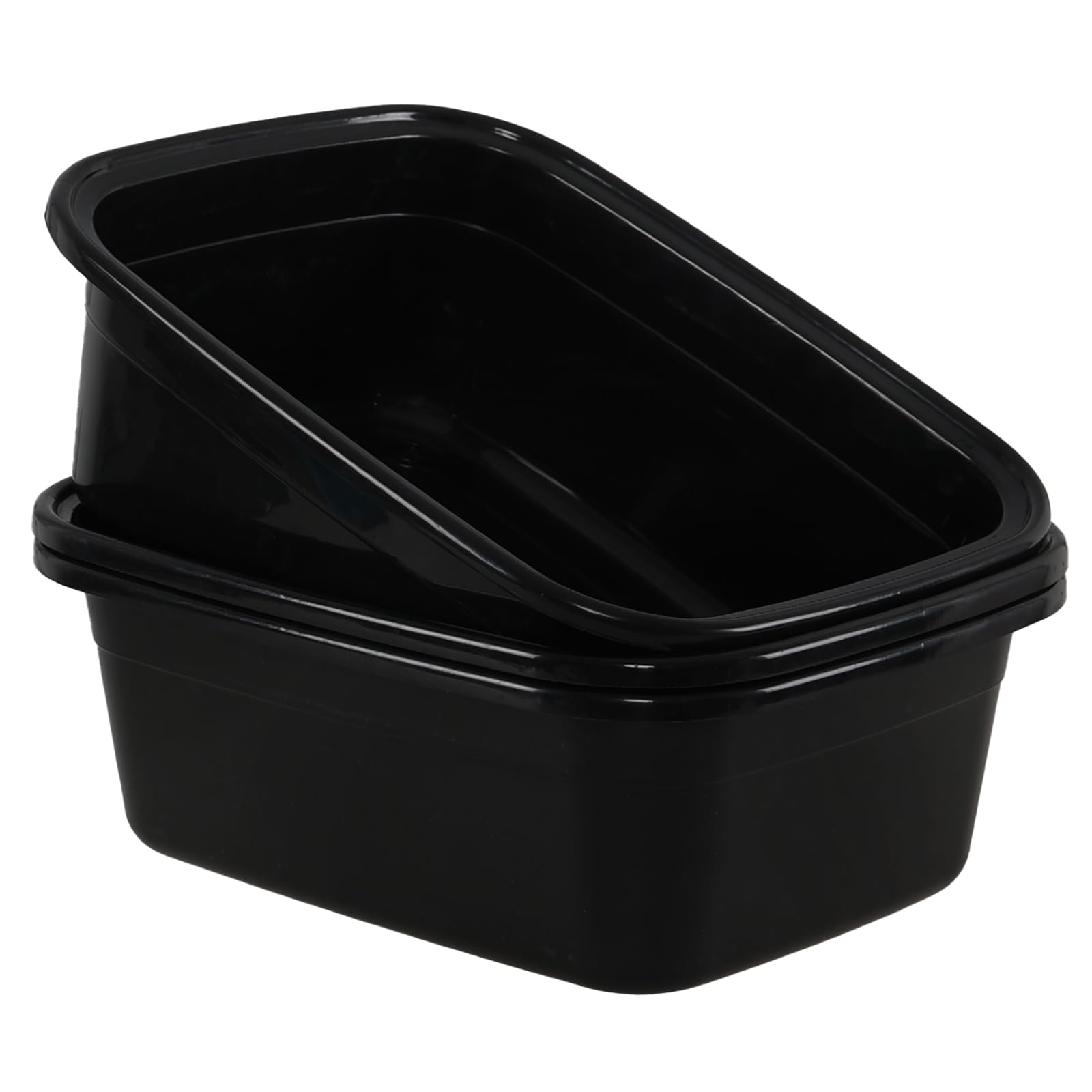 Ciotola rettangolare in plastica nera da 16 litri, per lavello della cucina, 3 confezioni
