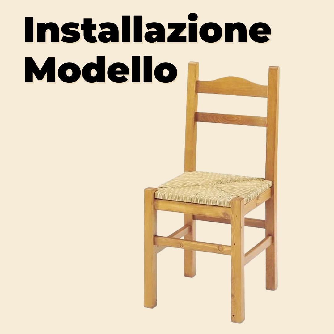 Set da 6 Sedute in paglia 37x37cm con ANGOLI, mod. 998 - SIGFRIDO, Sedile di ricambio per sedie rustiche da casa e ristoranti, Fondo, Telaio, Sedile resistente e robusto (6)