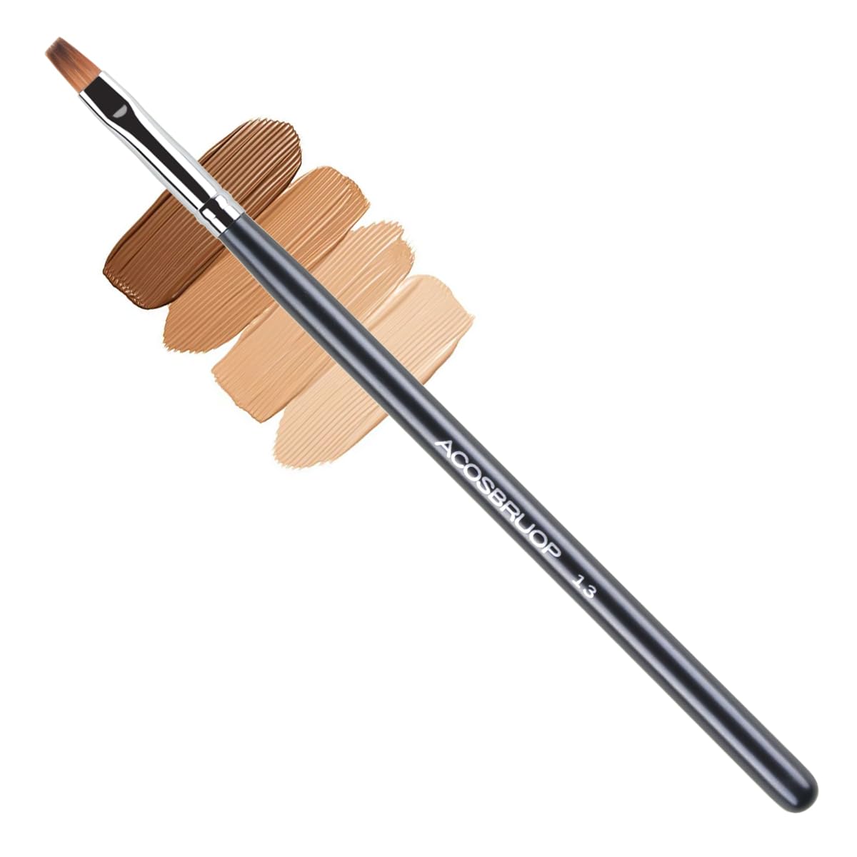 Professional Flat Lip Brush, 4.72 inch Handle Length, Angled Tip, Black