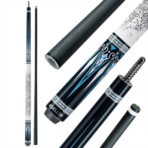 KONLLEN Carbon Fiber Pool Cue – 58' Low Deflection Performance Cue for Players Upgrading from Standard Cues, Improved Control & Consistency, 12.5mm Tip, Pro Taper