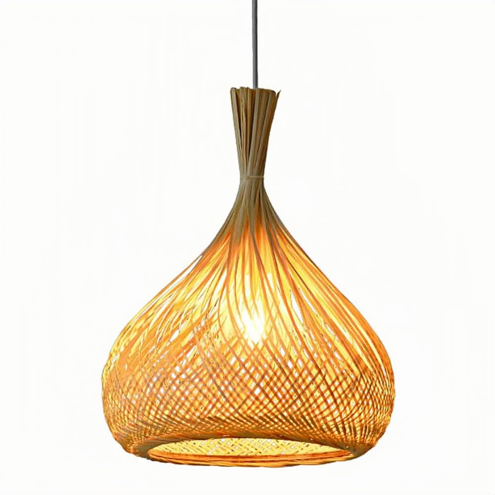 Luminaires Suspendus Décoratifs Rétro : Lustre en Bambou E26 pour Plafond