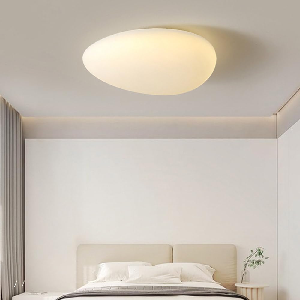 Générique Lampy sufitowe Nowoczesna ściemnialna lampa sufitowa LED z białym kloszem PE kształt kostki brukowej do sypialni salonu pralni korytarza oświetlenie sufitowe