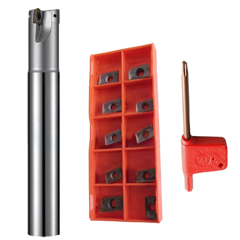 10PC D20mm 90° 2F Wendeschneidplatten-Schaftfräser L:150mm D:20mm APMT1135 Hartmetall-Inser