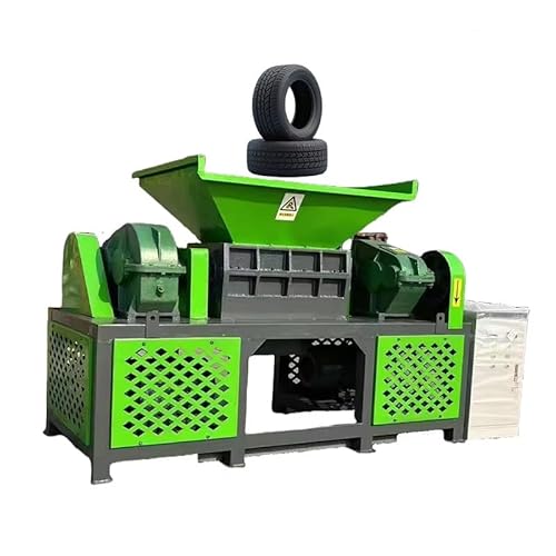 Full Automatic Tire Shredder and Waste Rubber Grinder Equipment - Designed for Small to Medium-Sized Enterprises, Tire Recycling Plants, Rubber Mulch Production - Includes Durable Blades