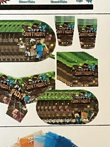 Pixel Game Party Decorations for Birthday, Pixelated Gaming Theme Supplies, Banners and Cutouts for Boys and Girls Parties