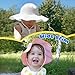 Baby Sun Hat Toddler Girl Beach Hat Adjustable Outdoor Summer Hat UPF 50+ Sun Protection Wide Brim Infant Kids (US, Age, 6 Months, 24 Months, Pink/White)