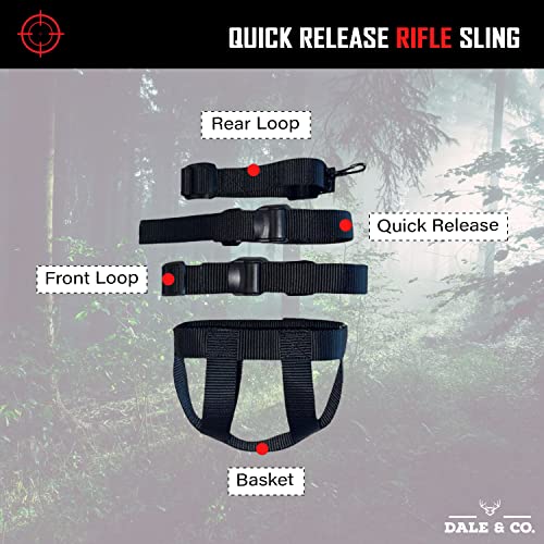 Quick Release Rifle Sling, Durable And Non Slip Rifle Sling Set With Adjustable Straps And Hook - Black #TOP1