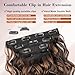 AISI BEAUTY Bouncy Curly Hair Extensions, 4PCS Synthetic Clip in Hair Extensions for Women, Natural Looking & Easy to Wear(16inch Balayage Dark Brown to Chestnut)