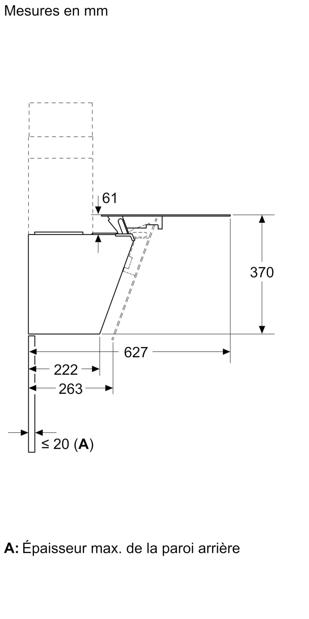 Bosch DWK85DF61 Série 4 - Hotte murale, 80 cm, Noir avec finition en verre
