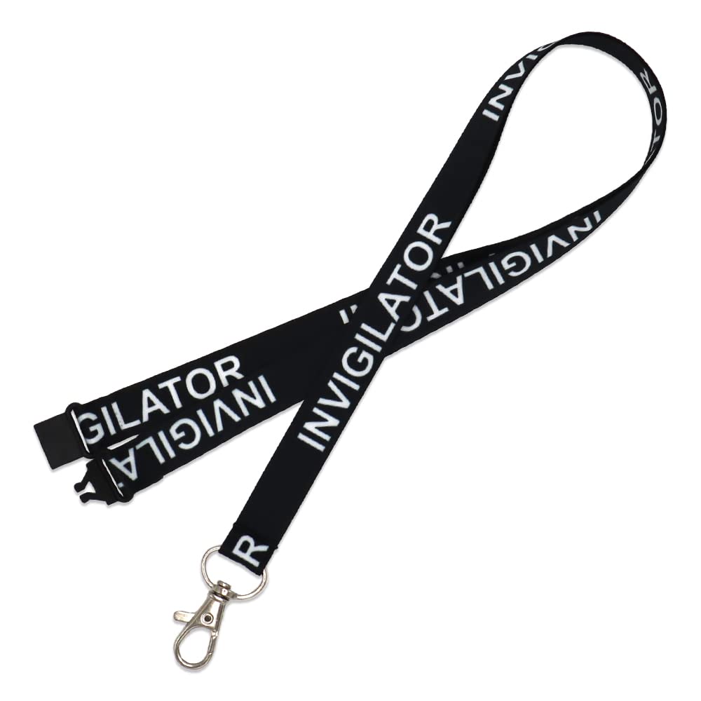 Pack of 5 Black Invigilator Lanyards perfect for ID Cards, Name Badges, and Much More - Durable Breakaway Black Invigilator Neck Strap Suitable for Everyday Use In Schools