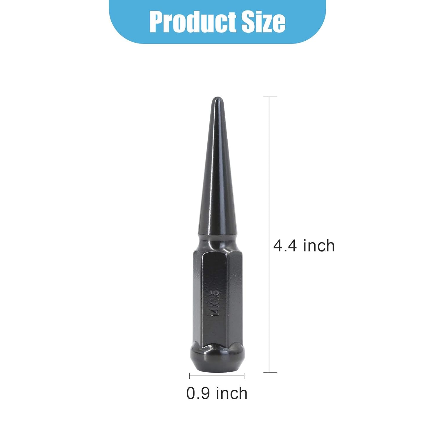Onе-Dау Sаlе: Uр tо 60% оƒƒ M14x1.5 Wheel Spike Lug Nuts, 32 x Black 14 mm x 1.5 Lug Nuts 4.4 Inch Tall Cone/Conical Bulge Seat Closed End with 1 Socket Key, Compatible for Chevy Silverado 1500 2500 3500 F150 F250 F350