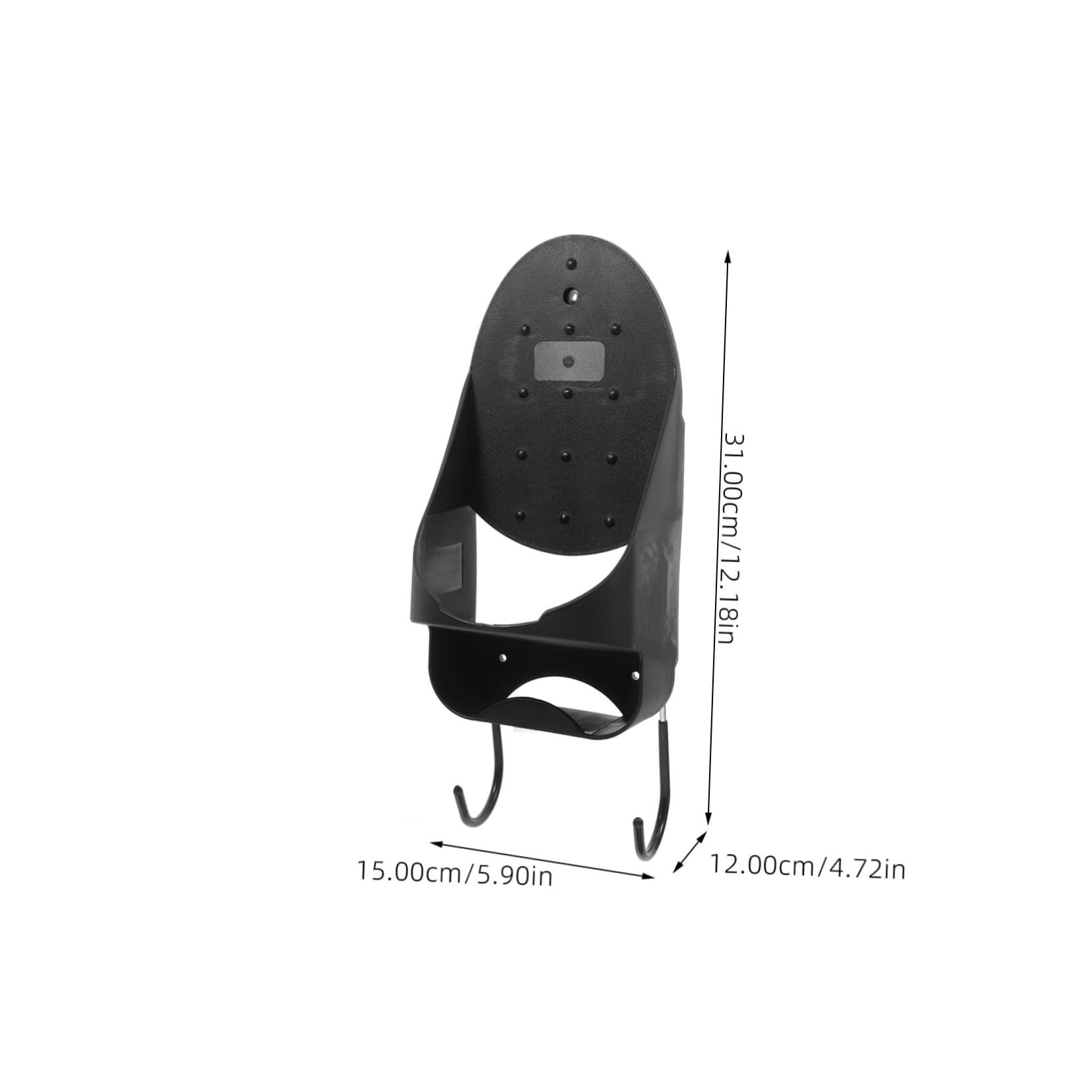 Porta Asse da Stiro e Ferro Elettrico da Parete per Camera Hotel Supporto Muro Resistente con Ganci Rimovibili Organizer Compatto per Bagno e Lavanderia Nero