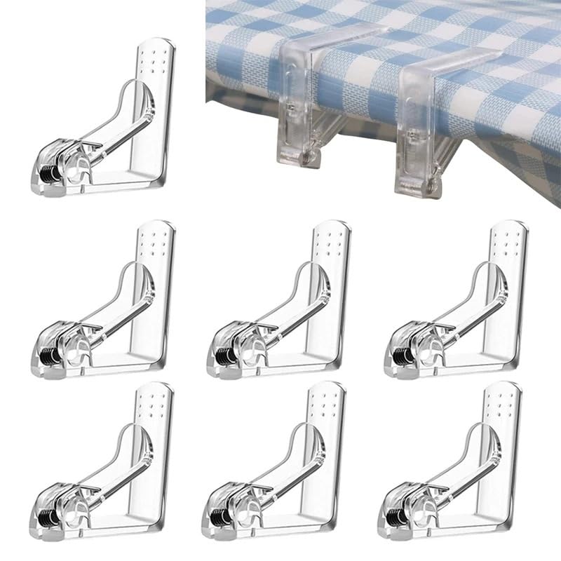 Pinces pour Nappe, Pack De 4 Pinces à Nappe Transparentes Et Blanches(Transparent 4pcs)