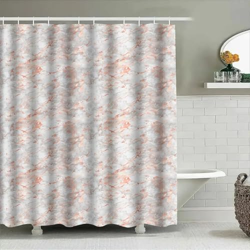 Rideau de douche rose poudré en tissu pour une salle de bain cocoon - 2