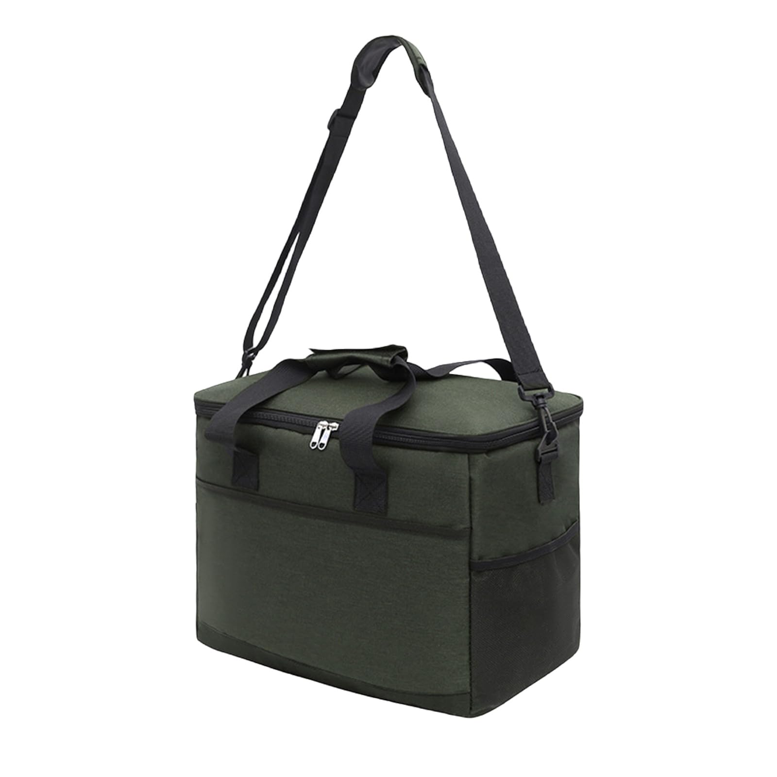 Zgfhli Green Picnic Basket Cooler Bag, Shopping Basket Thermo Bag For On The Go, Outdoor Picnic Basket 16H Cooling Function Foldable Carrying Handle Cooler Bag,