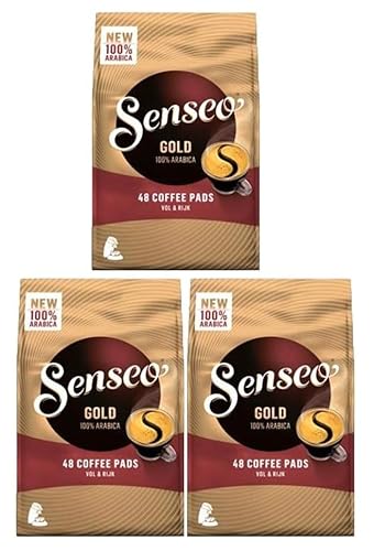 Senseo Gold 100% Arabica Coffee Pods x48 (Pack of 3, Total 144 Pads)