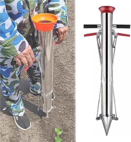 Fioriera per bulbi, semiautomatica manuale con manico antiscivolo, durevole e resistente alla ruggine per piantare efficacemente patate, zucche e peperoni