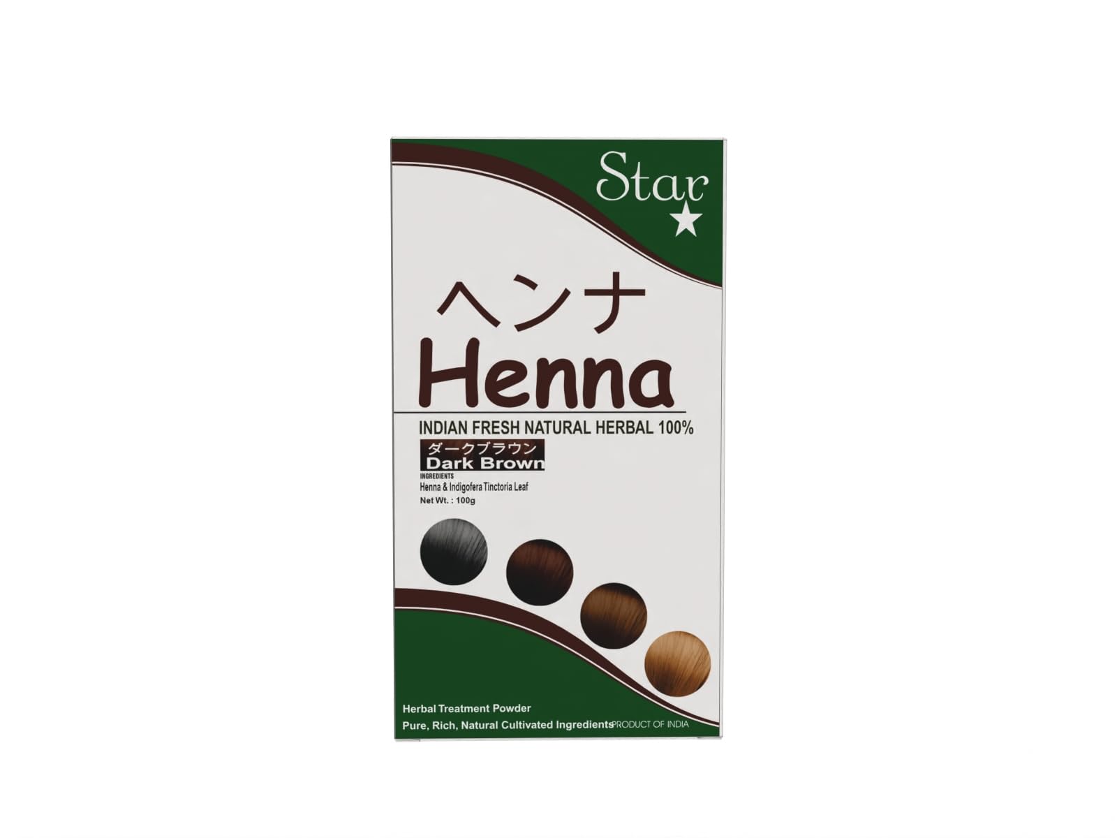 RKS Natural Star Fresh Herbal Henna Powder Mix with Aloe Vera and Indigo Powder | Japenese Beauty & Japanese Herbal Formulation Henna Mix | Medium Brown Henna Powder - 100g