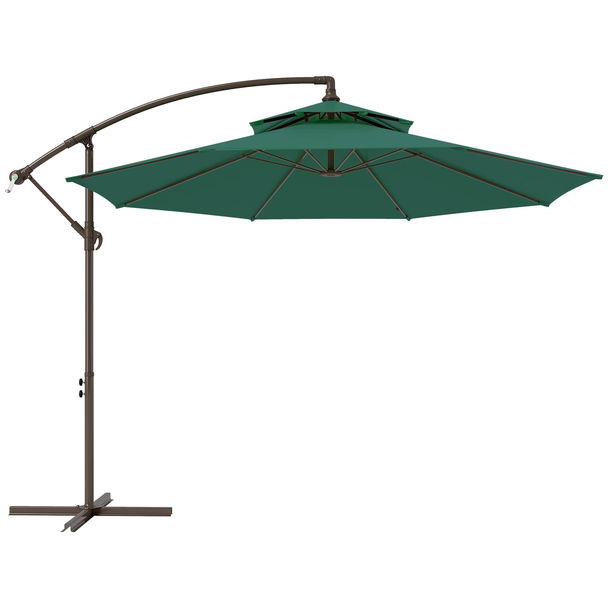 2.7m Banana Parasol Cantilever Umbrella Crank Handle - Green