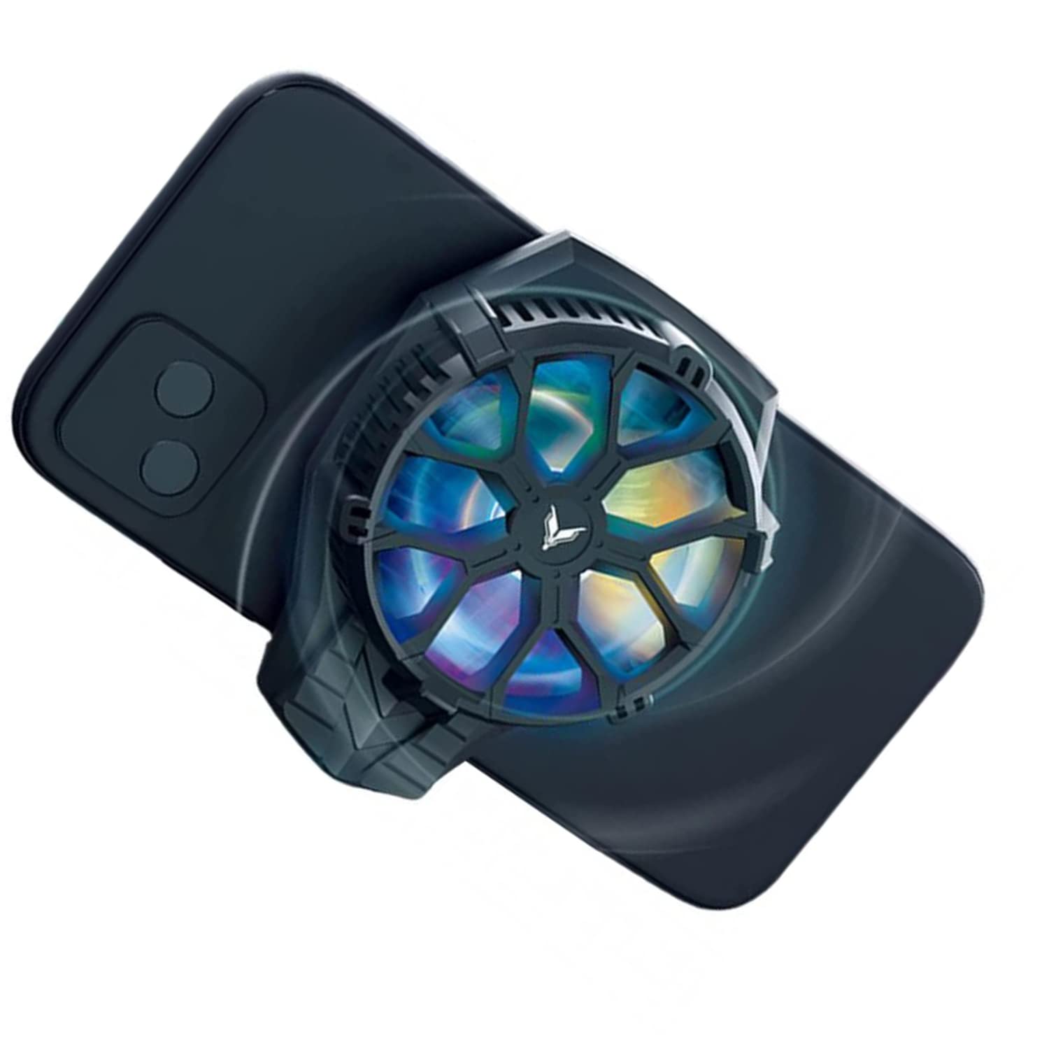 Mobile Phone Cooling Fan For Gaming, Mobile Game Radiator Grip For 4.5-6.8 Inch IPhone/Android iOS Cellphone, Video Lives Watch Portable Semiconductor Cooling Heatsink Fan Chip (Black)