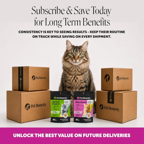 Image of Cat Multivitamin Crunchy Creamy Chews - Daily Vitamins with Lysine, Prebiotics, Omega 3 Fish Oil - Cat Treats for Immune Support, Skin Coat, Digestion, Heart + Joint Health (Tuna, 30-Day Supply)