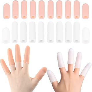 20PCS Gel Finger Protector, Finger Sleeve Protector Silicone Waterproof Gel Finger Cots Protect Crack, Peel Finger and Other Finger Pain
