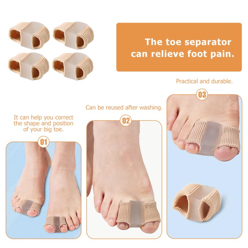 Baluue Woven Toe Separator for Foot Care Ergonomic Toe Splitter to Reduce Bunion Pain and Overlapping Comfortable Reusable Foot Care Supplies