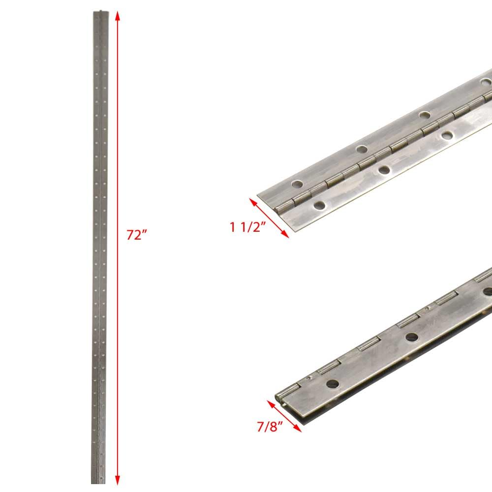 Glastron Boat Piano Hinge 048-0157 | 72 x 2 1/2 Inch 18 Gauge Stainless