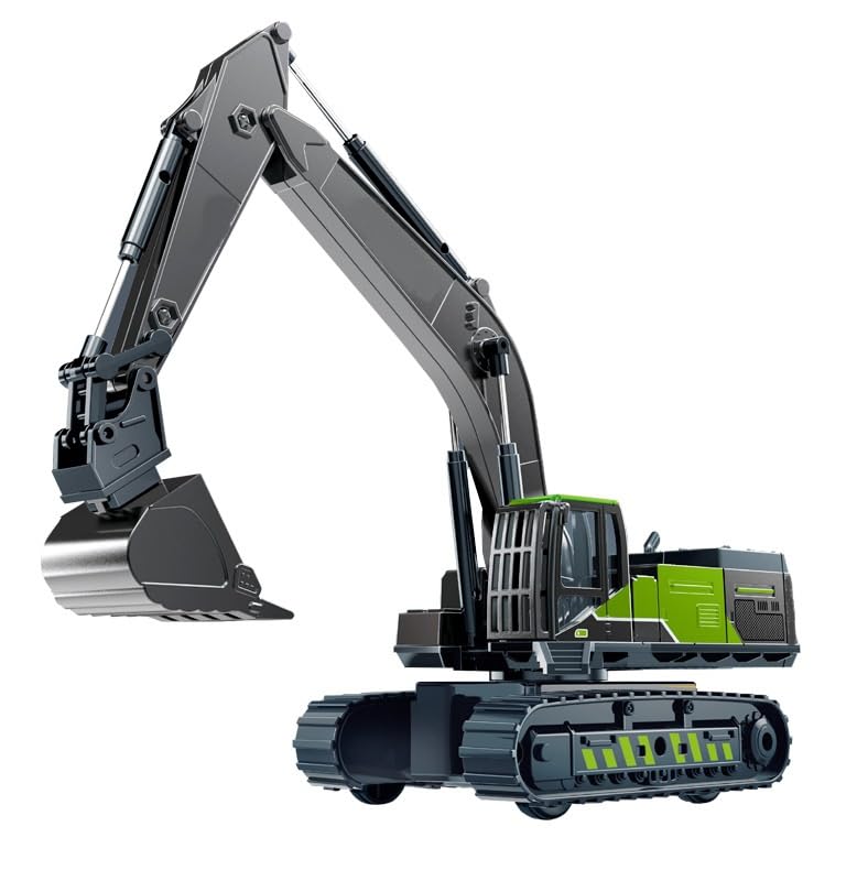 Image of Unbreakable Friction Power Excavator Long Crane with All Moving Parts Engineering Vehicle Model Toy Construction Truck Toy for 3+ Years Old Kids Boys Girls