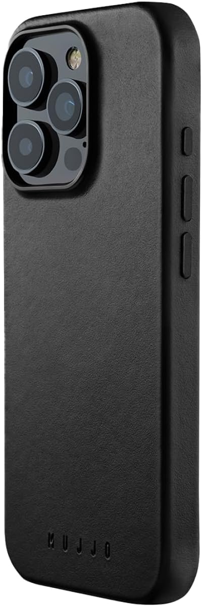 Mujjo Full Leather Case for iPhone 16 Pro Best iPhone 16 Case by NYT Wirecutter Premium Velore Leather, MagSafe Compatible, Ultra-Durable Protective Design - BlackLeather Working Group