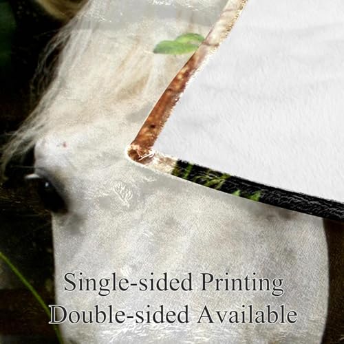 Couverture polaire cheval blanc cadeau idéal plaid microfibre chaud