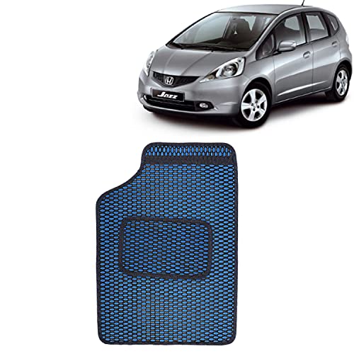 Image of Kingsway Dotted Design Car Floor Foot Mats Universal Fit for Honda Jazz, Model Year : 2009-2014, Water and Dustproof, Color Blue, Set of 5 Pieces