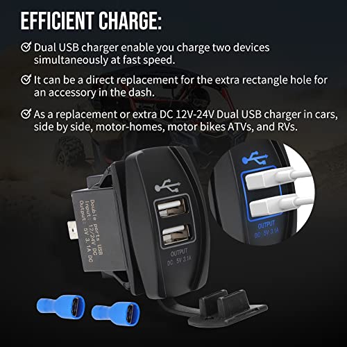 Foruly Universal Atv Utv Turn Signal Kit, With Street Turn Signal Light Kit Rocker Switch Horn Usb Flasher Relay Fuse Line For Sxs Dirt Bike Polaris Rzr Can-Am Kawasaki Golf Cart Dune Buggy Motorcycle #TOP1