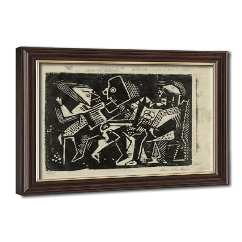 Impression toile Three Men on A Bench Louis Schanker pour habiller mur vide bureau