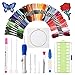 [Upgraded]Punch Needle Embroidery Kit,Magic Embroidery Pen Punch Needle Set with Cloth,50 Colors Threads&Embroidery Tools