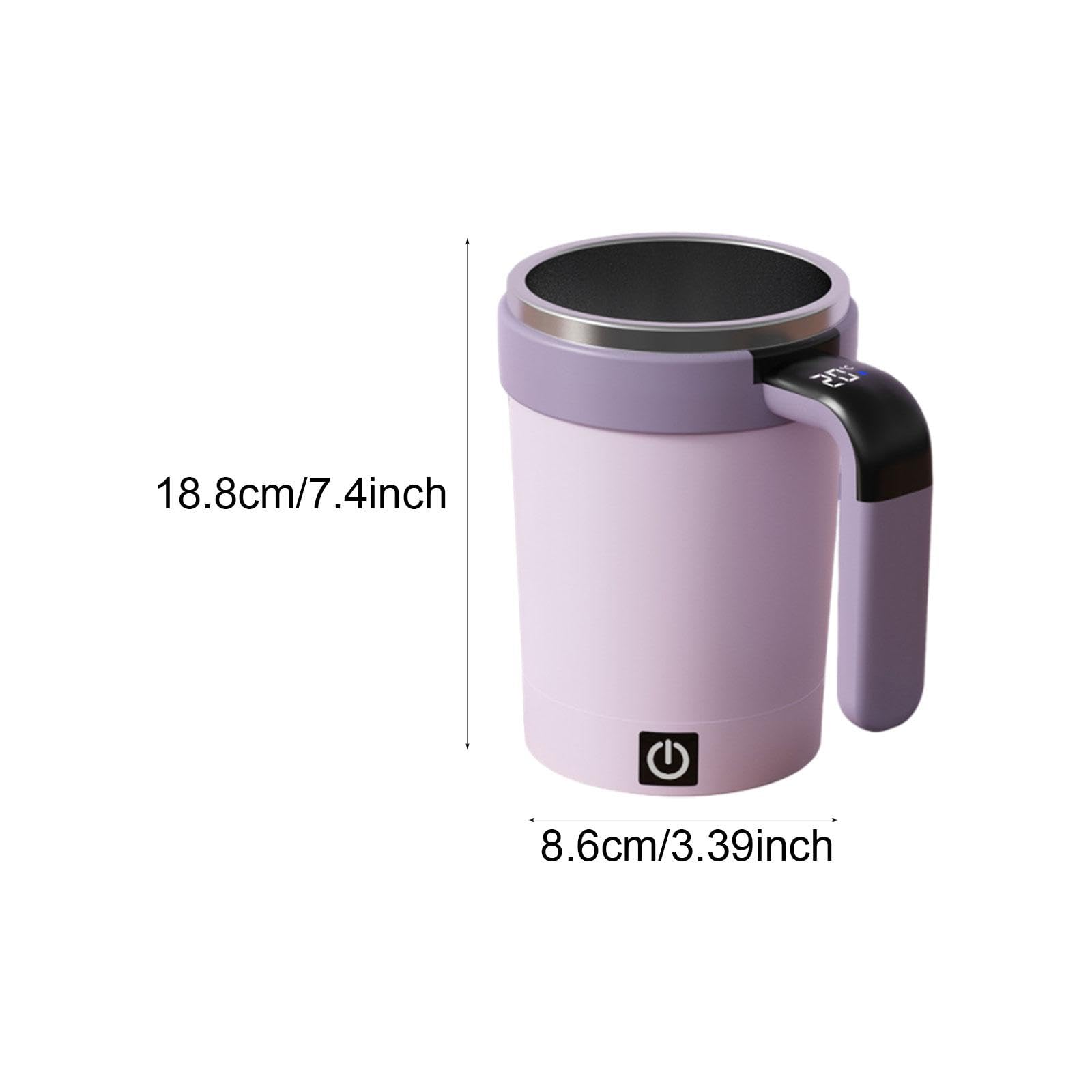 Colcolo Automatischer Rührbecher für Kaffee, 380 ml, Geschenk, Edelstahl, Kaffeezubehör, Rührbecher für Auto, Wandern, Rucksackreisen, Lila