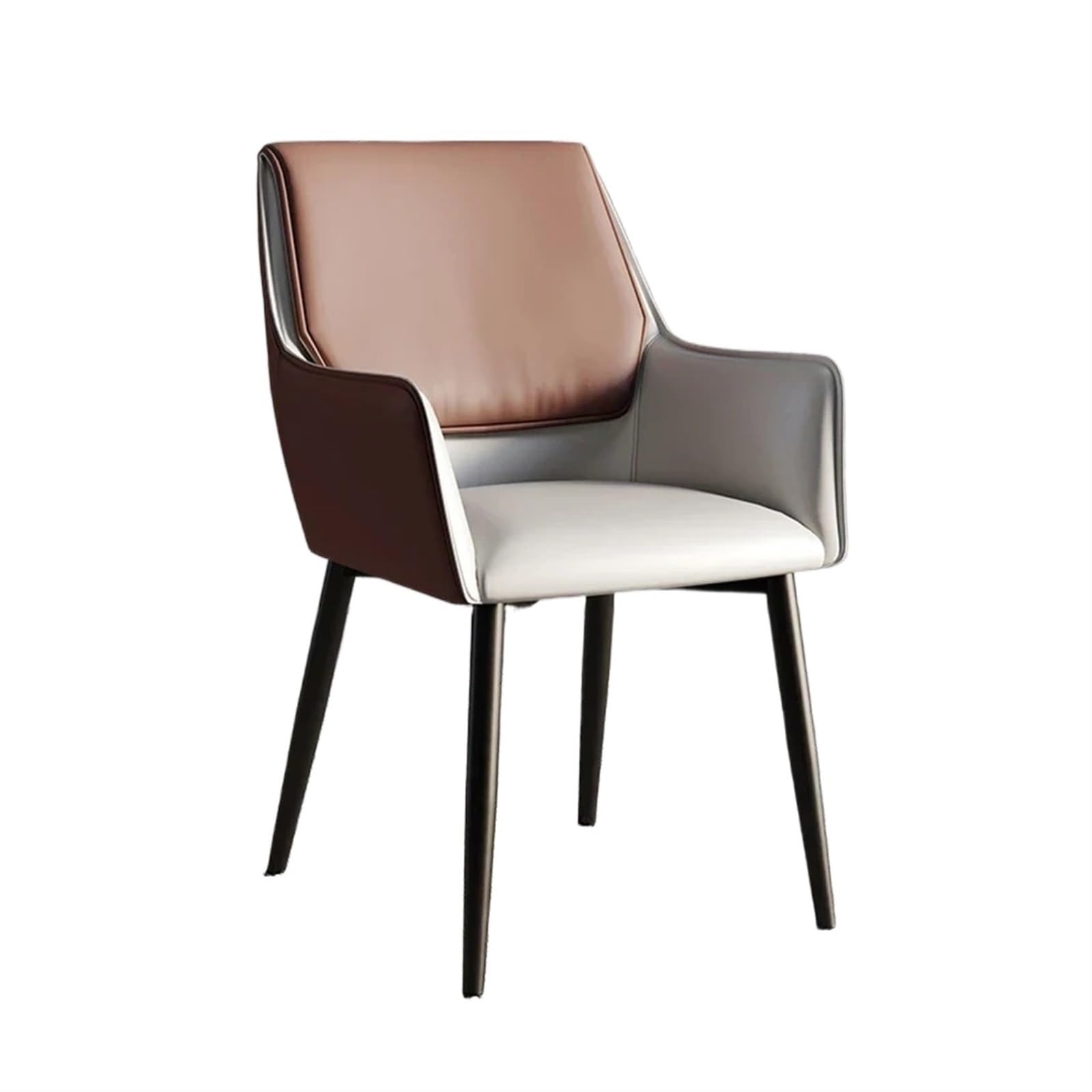 Comedor Silla de Comedor nórdica Cuero PU, Moderno balcón, tocador Boda, Silla, Cocina, Banquete, Muebles for el hogar Sillas de Cocina(Bruin)