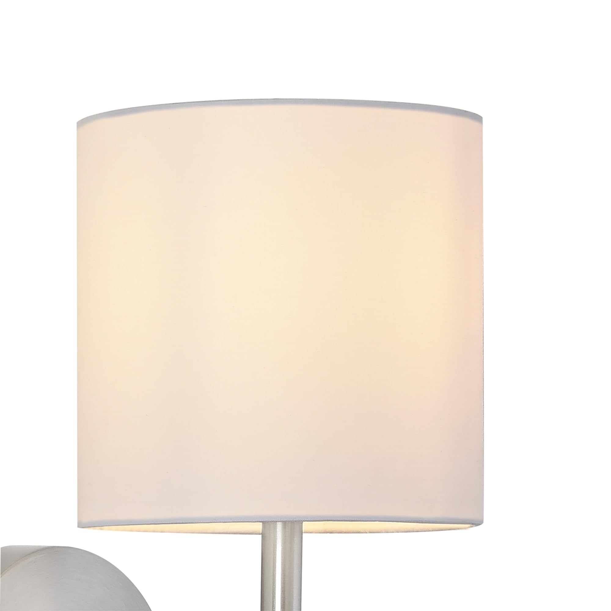 lux.pro Set di 2 Applique per Interni Lampade da Parete con Paralume Cilindrico in Tessuto Bianco Lampade da Ingresso Corridoio Camera da Letto E14 40W