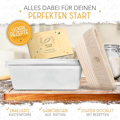 KRUSTENZAUBER Brotbackform aus Gusseisen mit Deckel & Gärkorb eigenes Brot – Ansicht 3