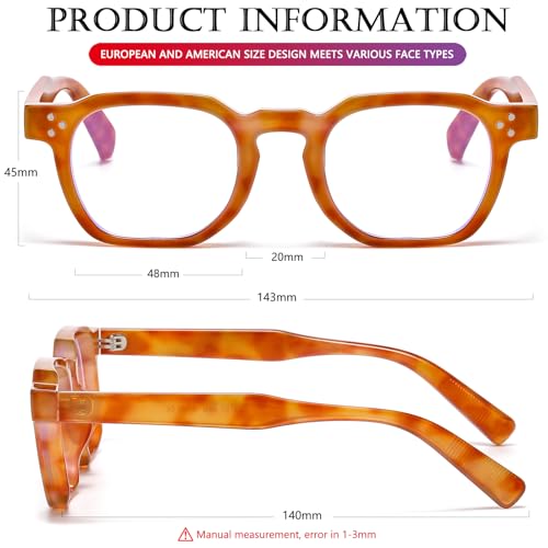 Image of AIEYEZO Retro Blue Light Glasses for Men Women Square Thick Framed Eyeglasses Trendy Vintage Computer Glasses