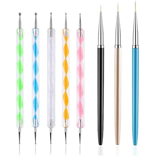 FULINJOY Dotting Pens + Nail Brushes 5PCS