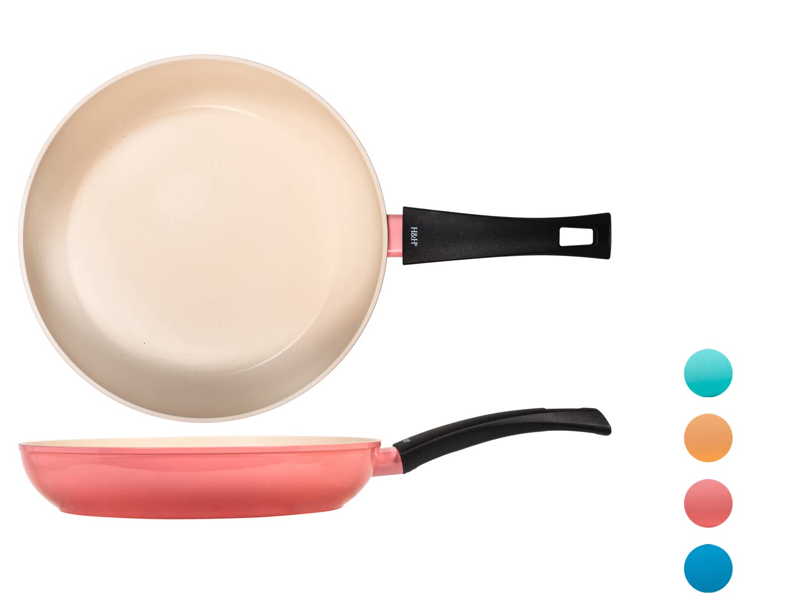 H&H Joyful Non-Stick Aluminium Frying Pan, 28 cm, Colourful, Summer