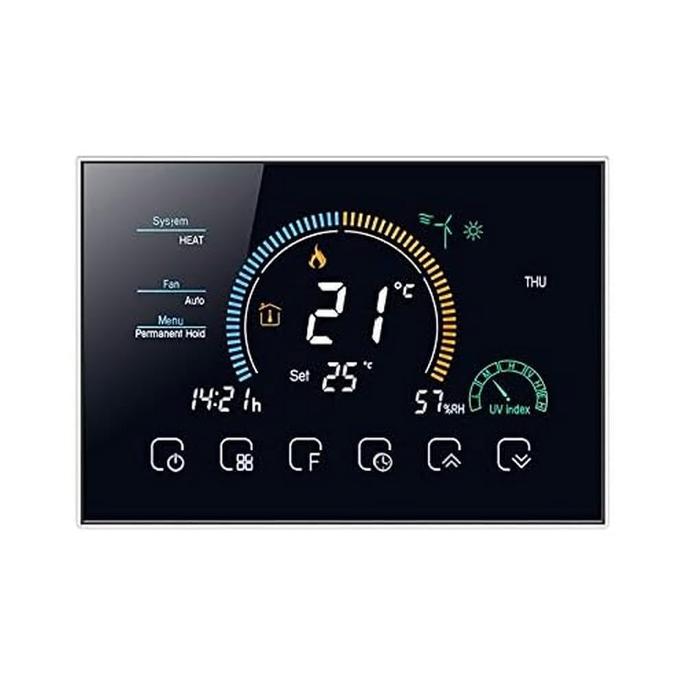 T-storm Termostato Smart Wi-Fi caldo/freddo per fan-coil a 2/4 tubi con display LCD a colori adatto a scatola 503 - compatibile con Alexa, Google Home e IFTTT